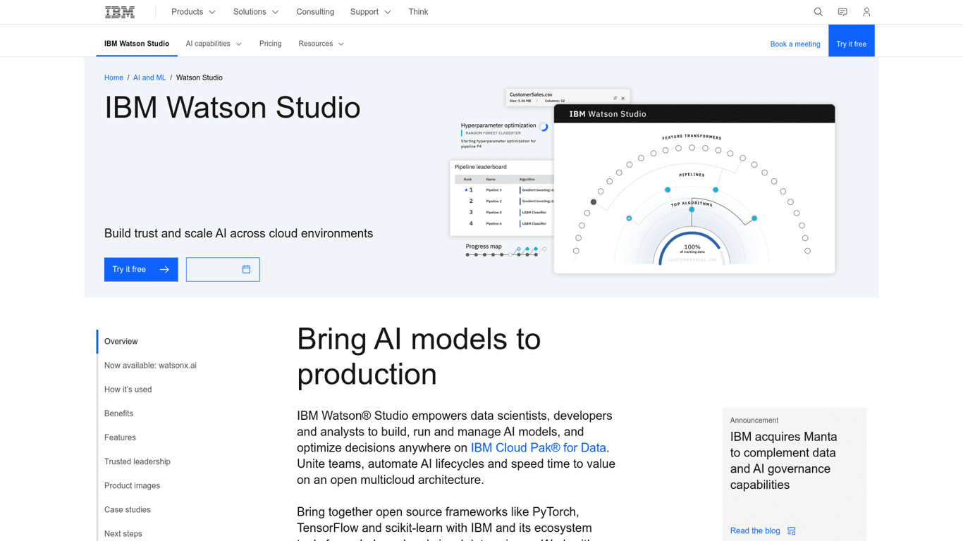 IBM Watson Studio screenshot