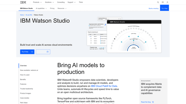 Thumbnail image for IBM Watson Studio