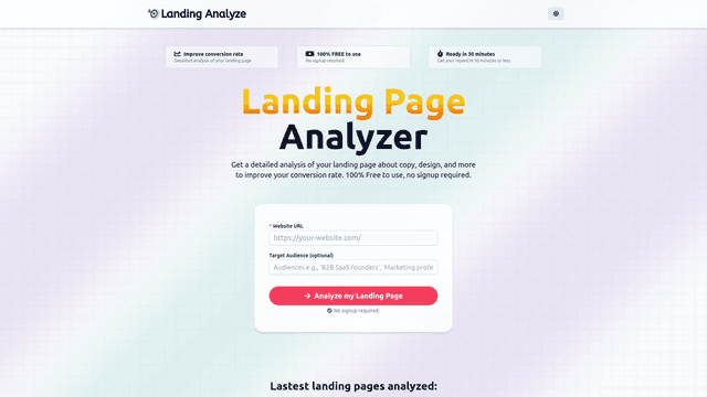 Thumbnail image for Landing Page Analyzer