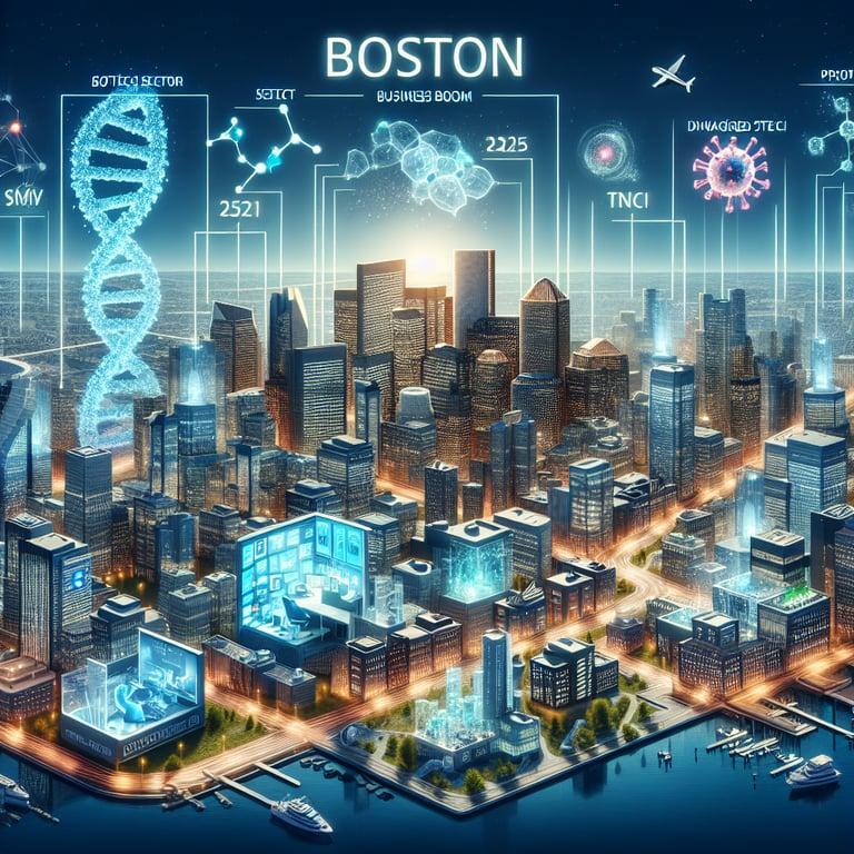 Banner for Boston's 2024 Business Boom: Biotech Thrives, Tech Struggles, and Real Estate Soars!