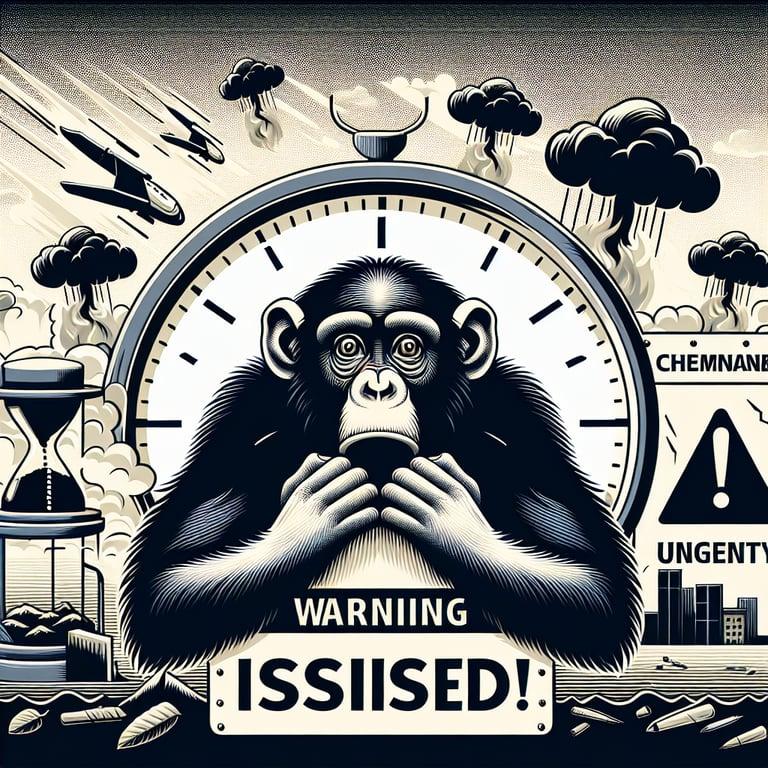Banner for Chimpanzee Crisis: Urgent Warning Issued