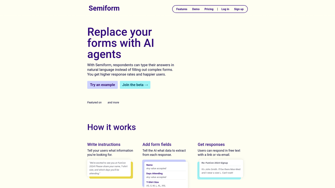 Semiform screenshot