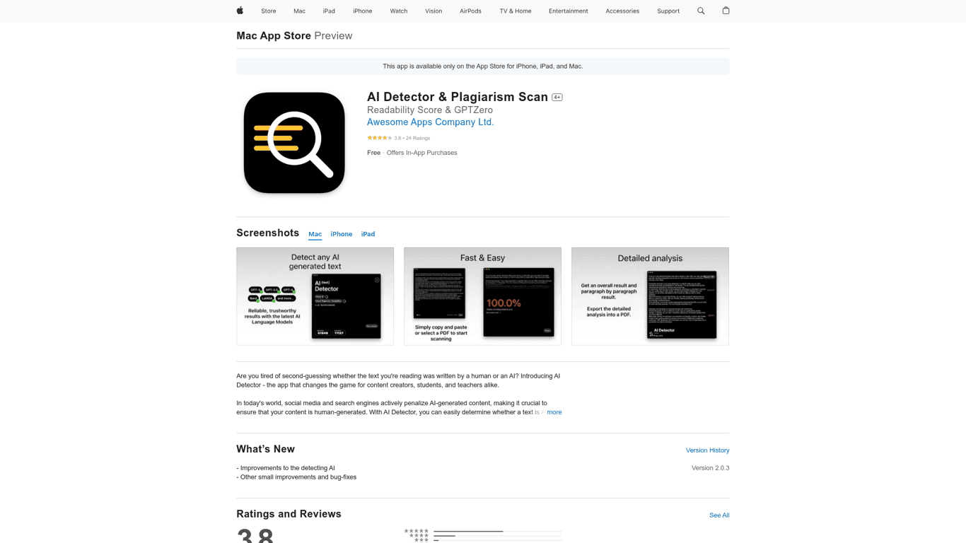 AI Detector screenshot