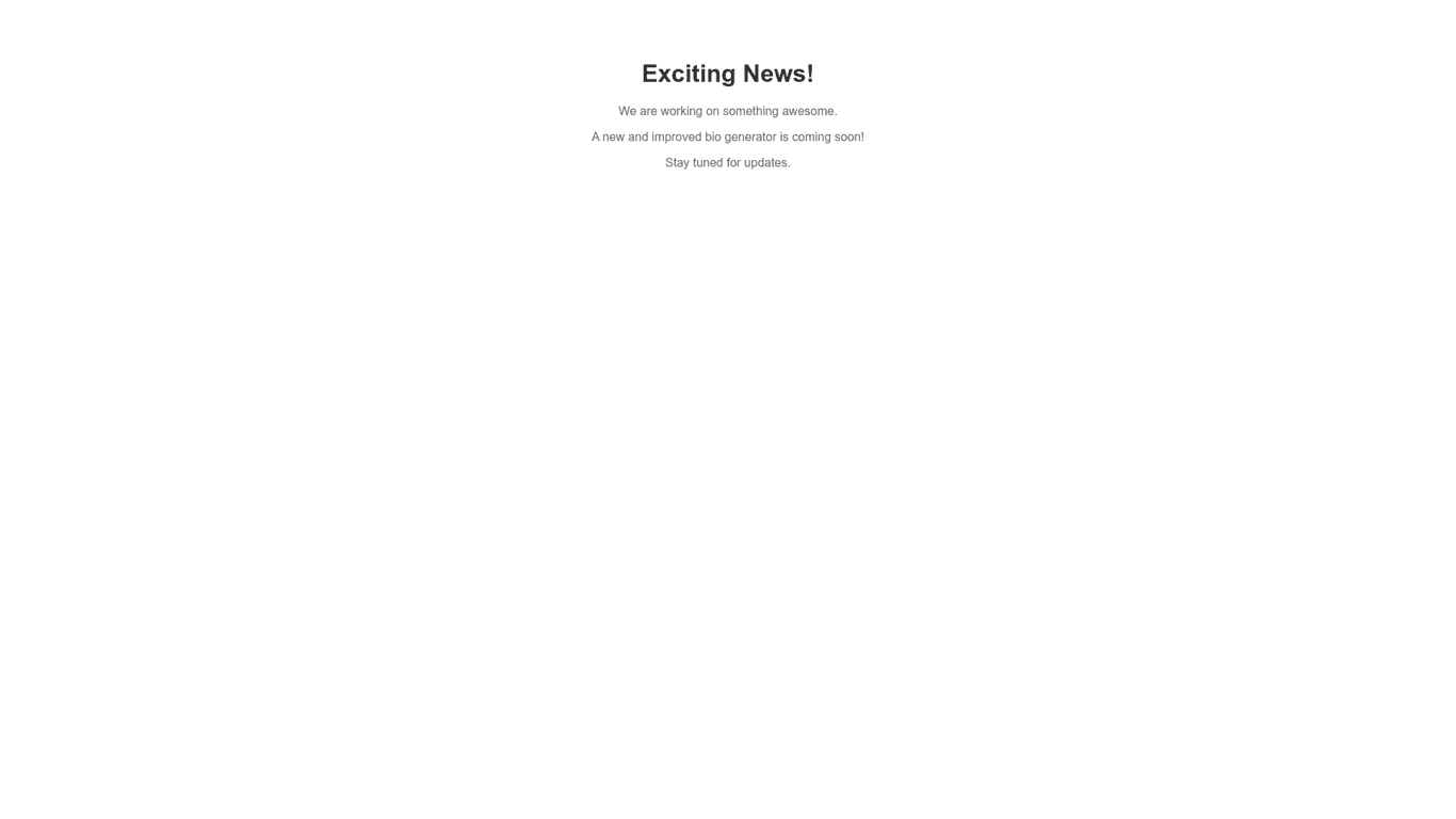 Social Media Bio Generator screenshot