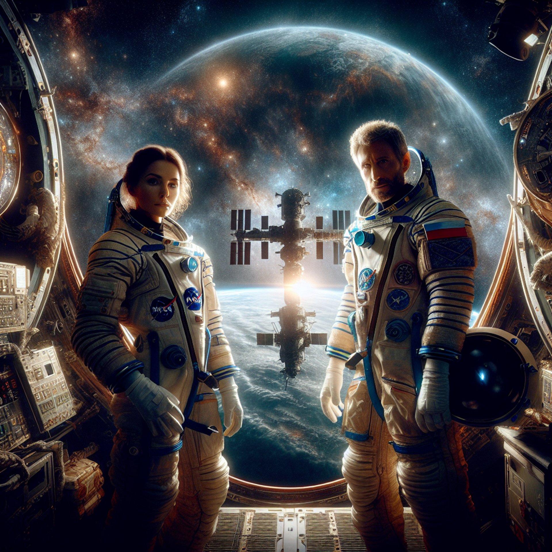 Banner for NASA Astronaut and Russian Cosmonaut Embark on Historic Soyuz Mission to the ISS