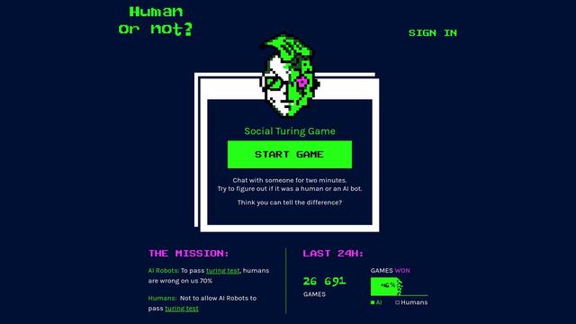 Thumbnail image for Human or Not: A Social Turing Game