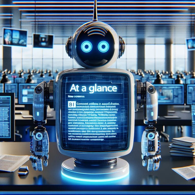 Banner for BBC Pioneers AI-Powered News Summaries - Meet 'At a Glance' and 'BBC Style Assist'