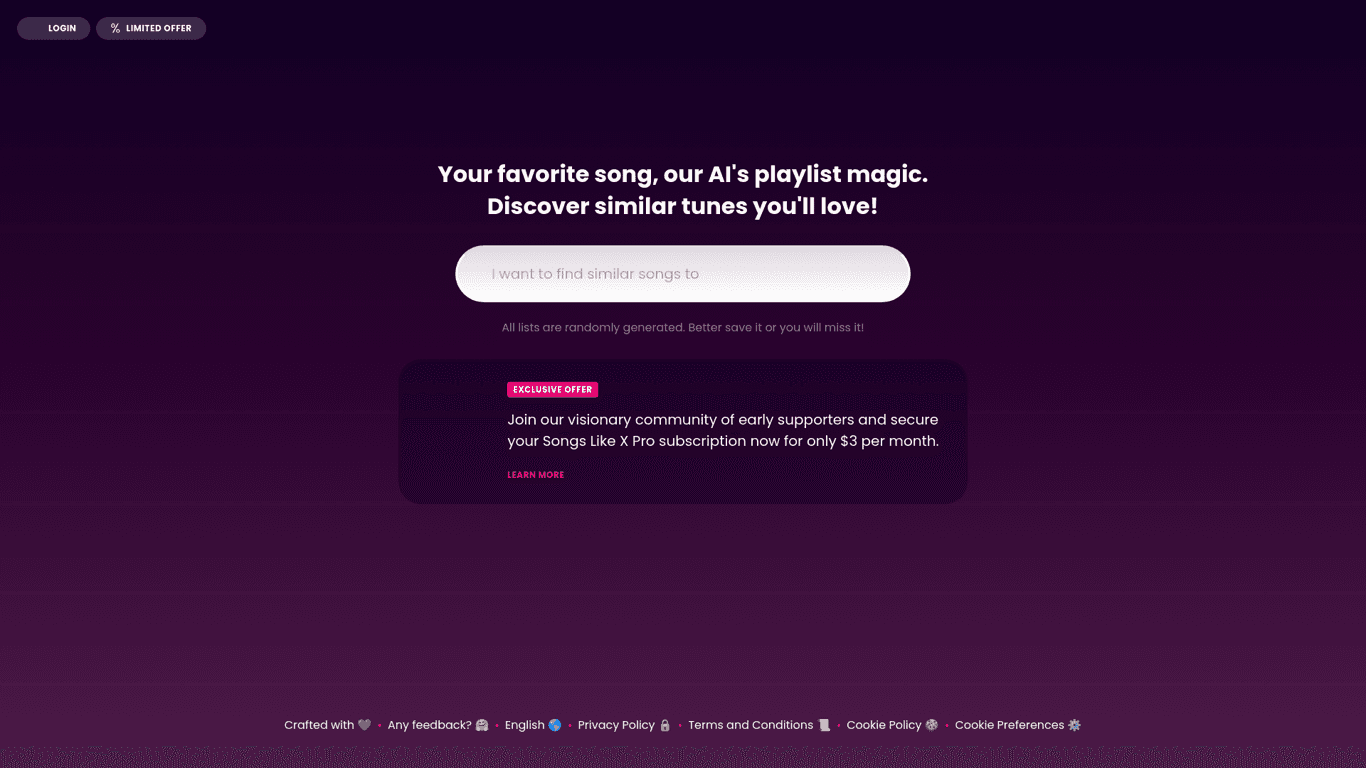Songs Like X screenshot