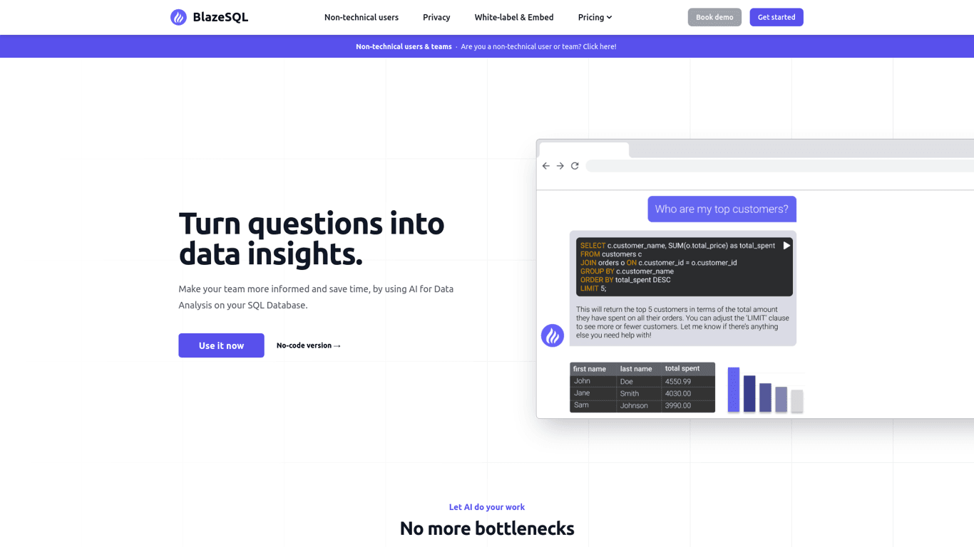 Blaze SQL screenshot