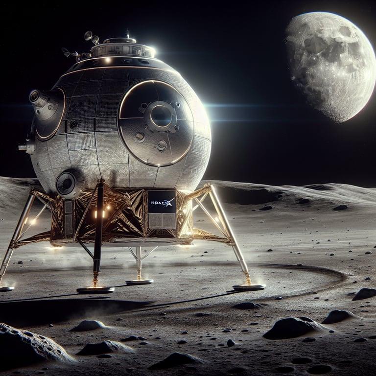 Banner for NASA's Athena Lander Prepares to Touch Down: A Historic SpaceX-Facilitated Mission to the Moon
