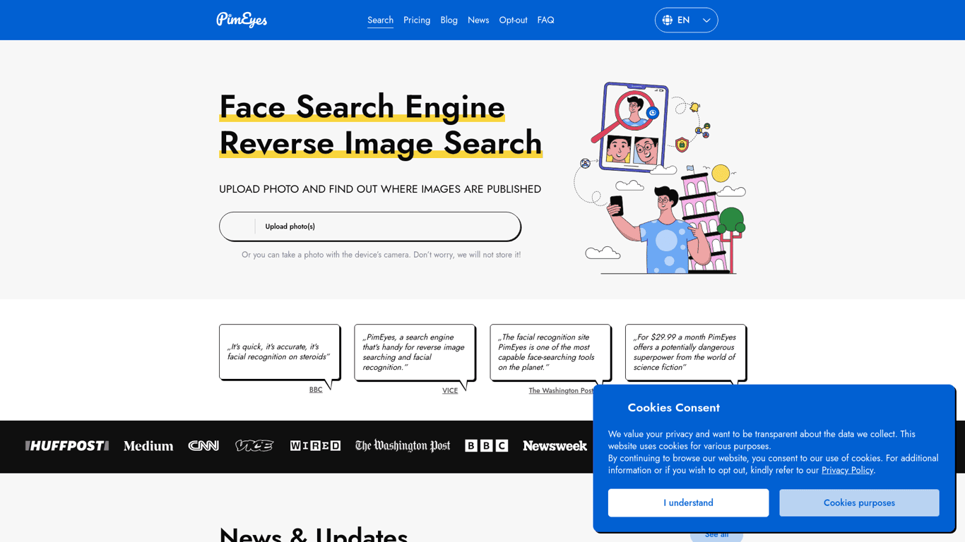 Primeyes landing page screenshot