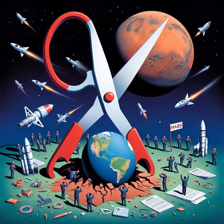Banner for Trump's NASA Budget Cuts Draw Ire: Shifts Focus to Mars, Axes 41 Projects