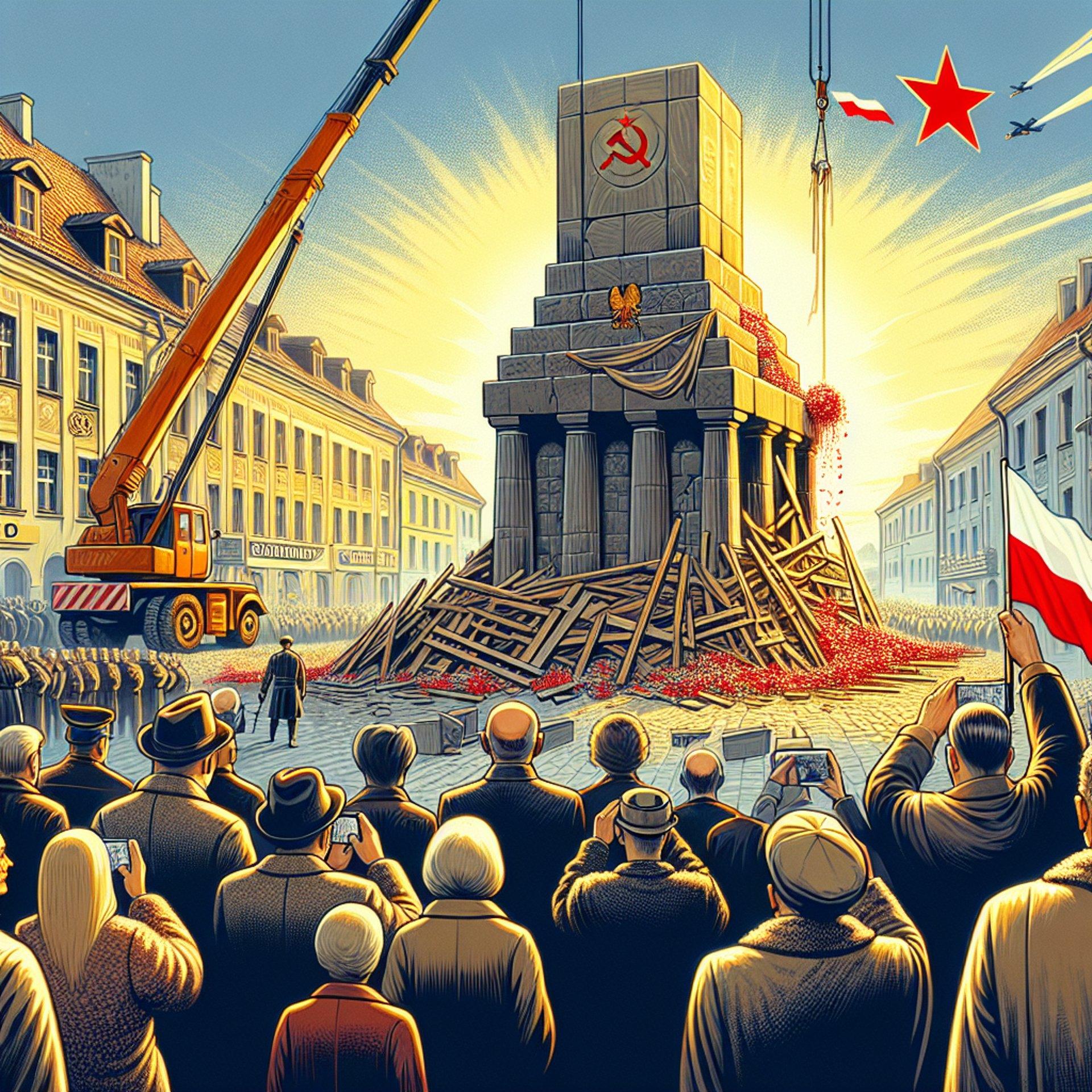 Banner for Poland Says Farewell to Last Soviet Monopolize with Monument Removal in Ploty!