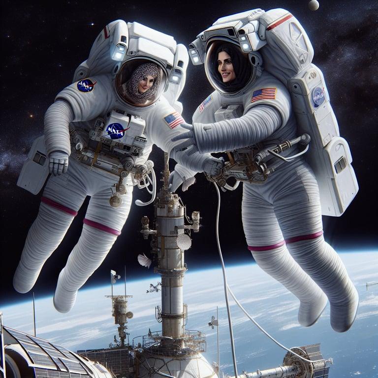 Banner for Groundbreaking Spacewalk: NASA's All-Female Astronauts Make History!