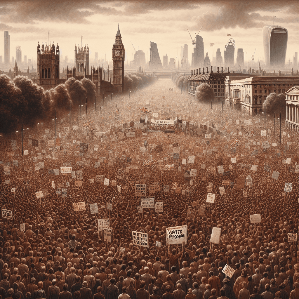 Banner for Massive Turnout for Tommy Robinson's 'Unite the Kingdom' Rally in London: A Nationwide Debate Amplified