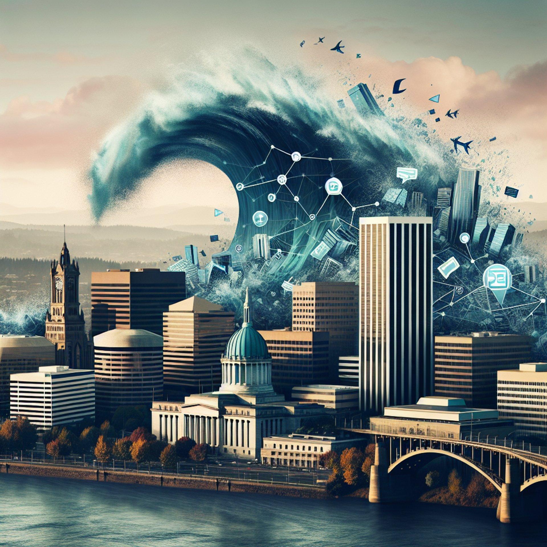 Banner for Portland Joins 'Tesla Takedown': The Wave Against Musk's Federal Role