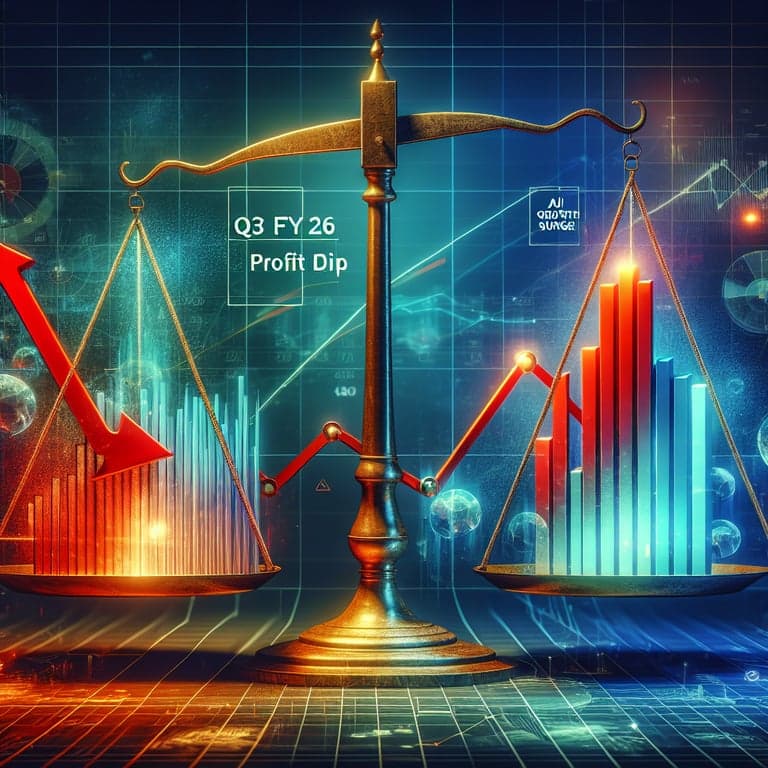 Banner for TCS Reports Q3 FY26 Profit Dip Amidst AI Growth Surge