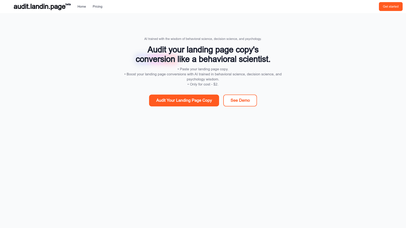 Landing Page Copy Audit screenshot