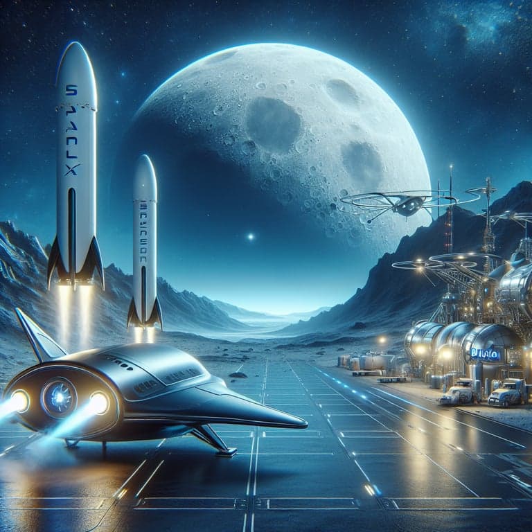 Banner for NASA’s Lunar Lander Face-Off: SpaceX vs. Blue Origin in Artemis Moon Program