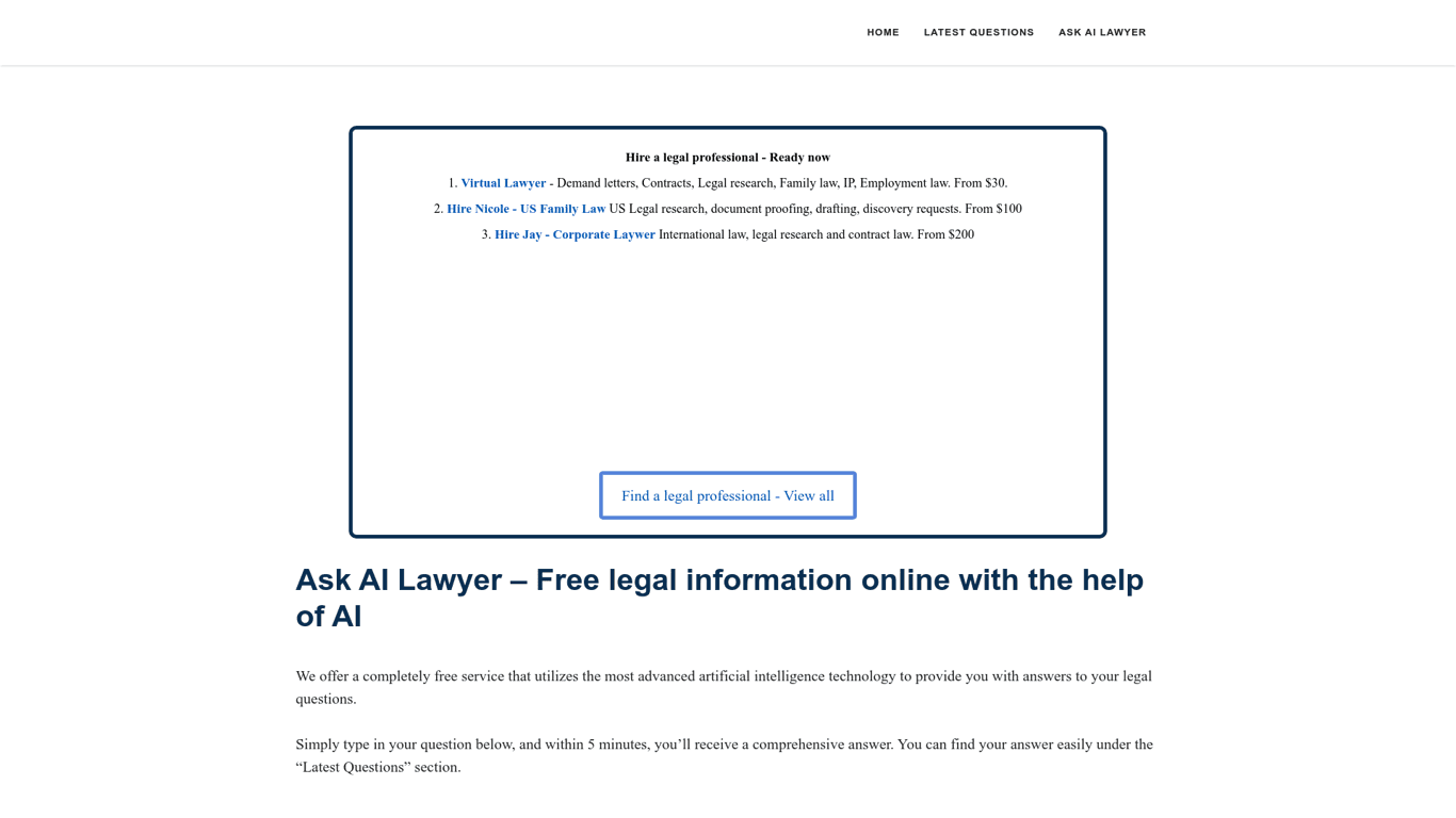Ask AI Lawyer screenshot