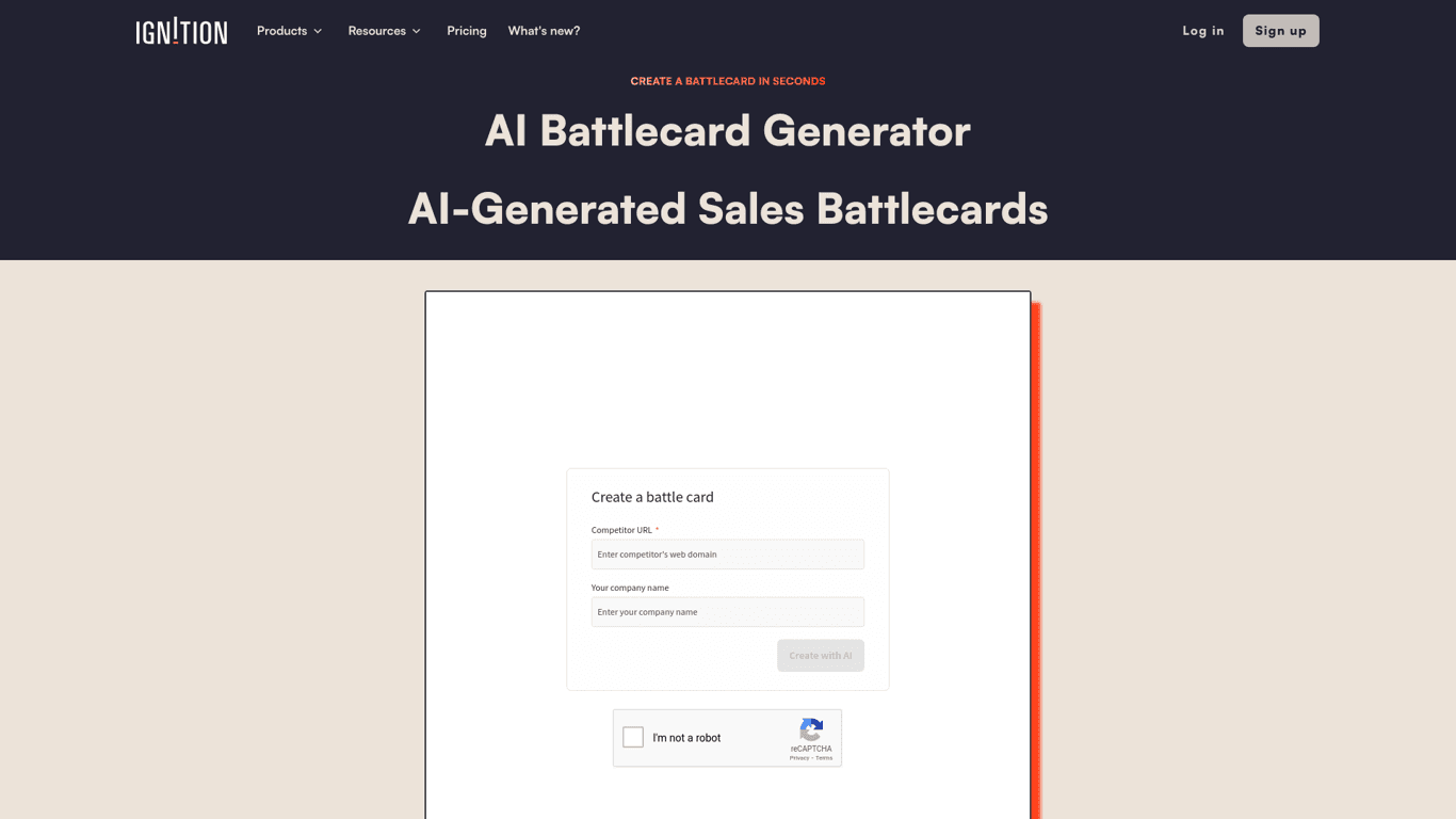 AI Battlecards screenshot