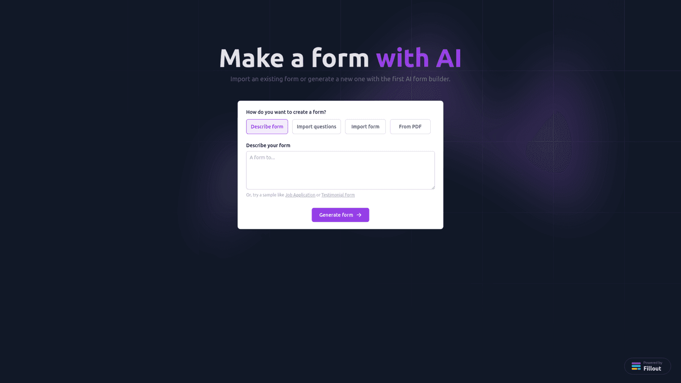 Fillout screenshot