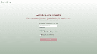 Thumbnail image for Acrostic poem generator