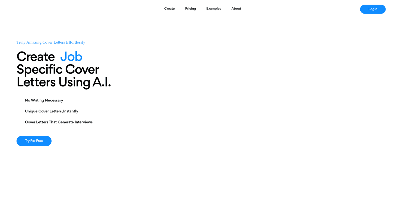 CoverLetterSimple.ai screenshot