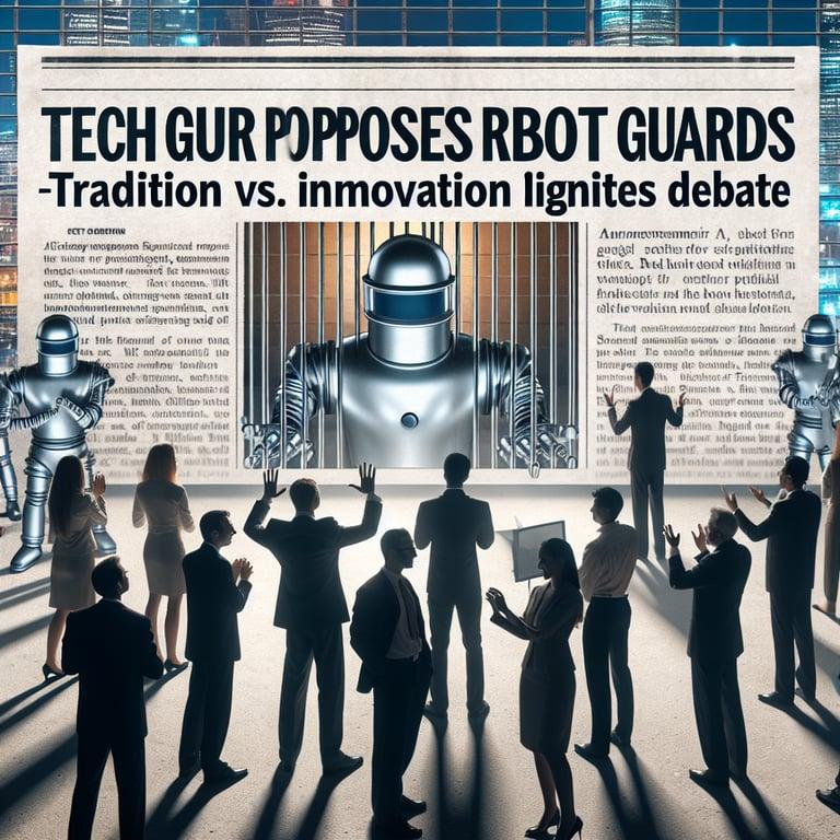Banner for Elon Musk Suggests Robot Guards Over Prison Bars, Ignite Debate