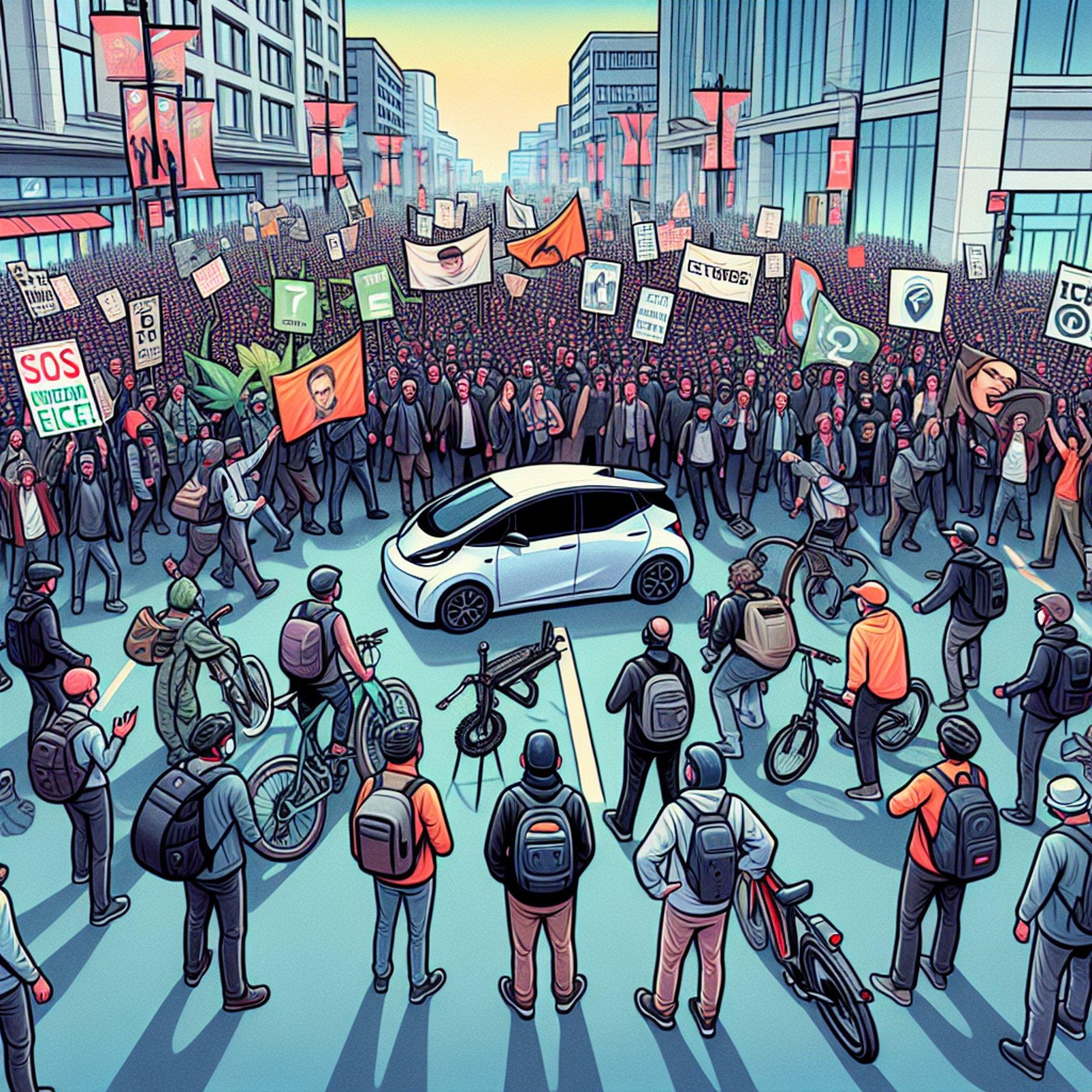 Banner for Protests Against Elon Musk Ignite in Vancouver: A Unique Twist in the Tesla Takedown Movement