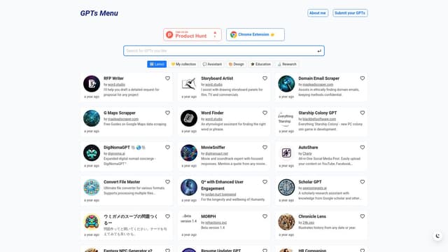 Thumbnail image for GPTs Menu