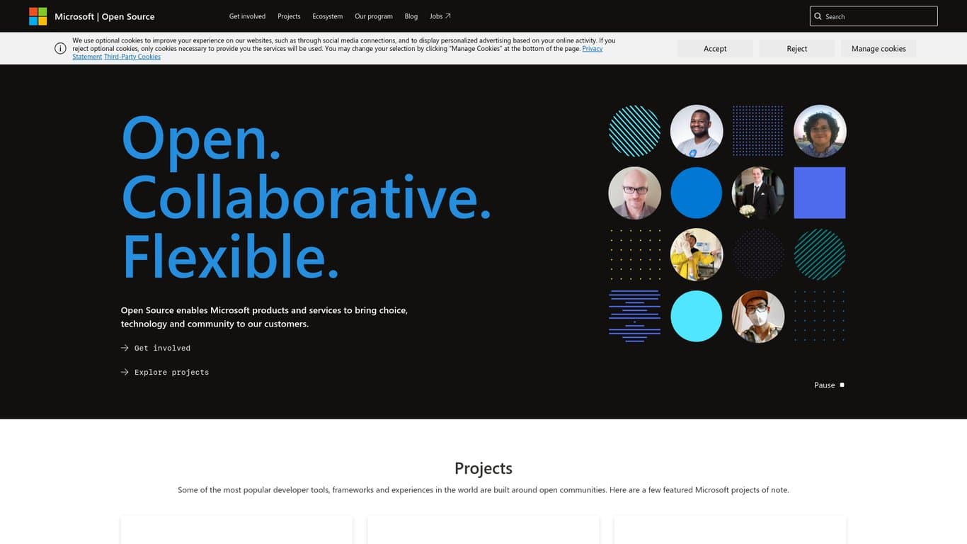 Microsoft on GitHub screenshot