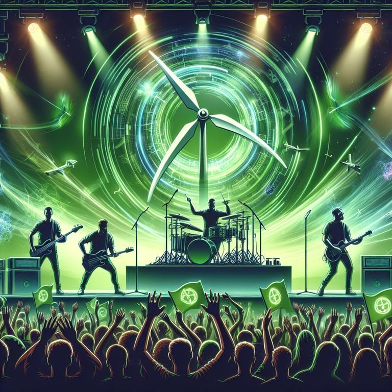 Banner for Coldplay's Green Gig: Rocking the Stage with Kinetic Energy!