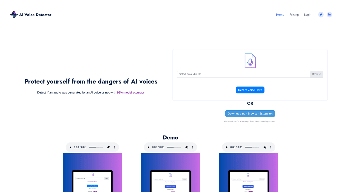 AI Voice Detector screenshot