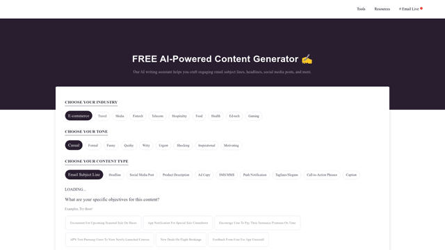 Thumbnail image for AI Content Generator | emaildojo.io