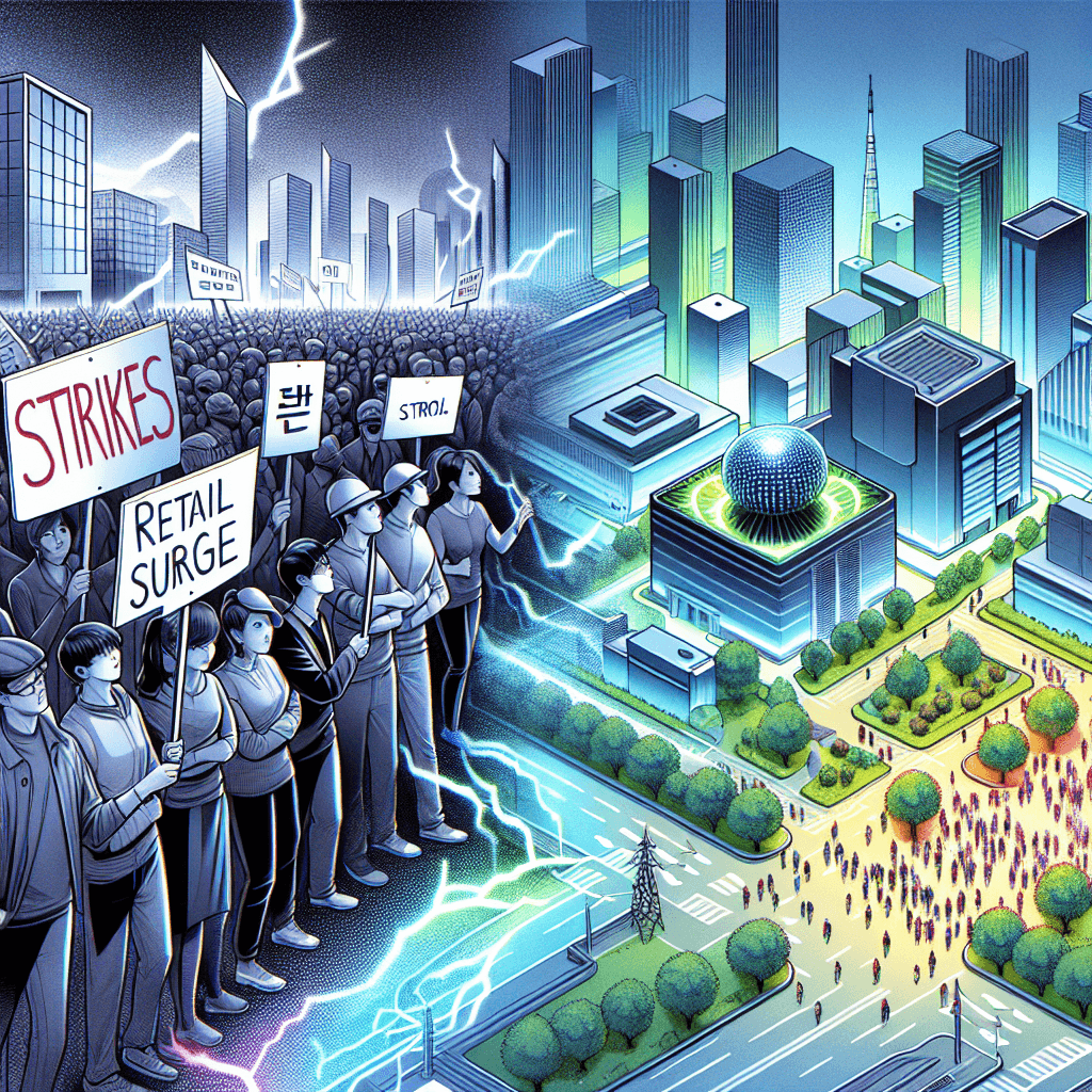 Banner for South Korea's Economic Turn: Strikes, Retail Surges, and Semiconductor Successes