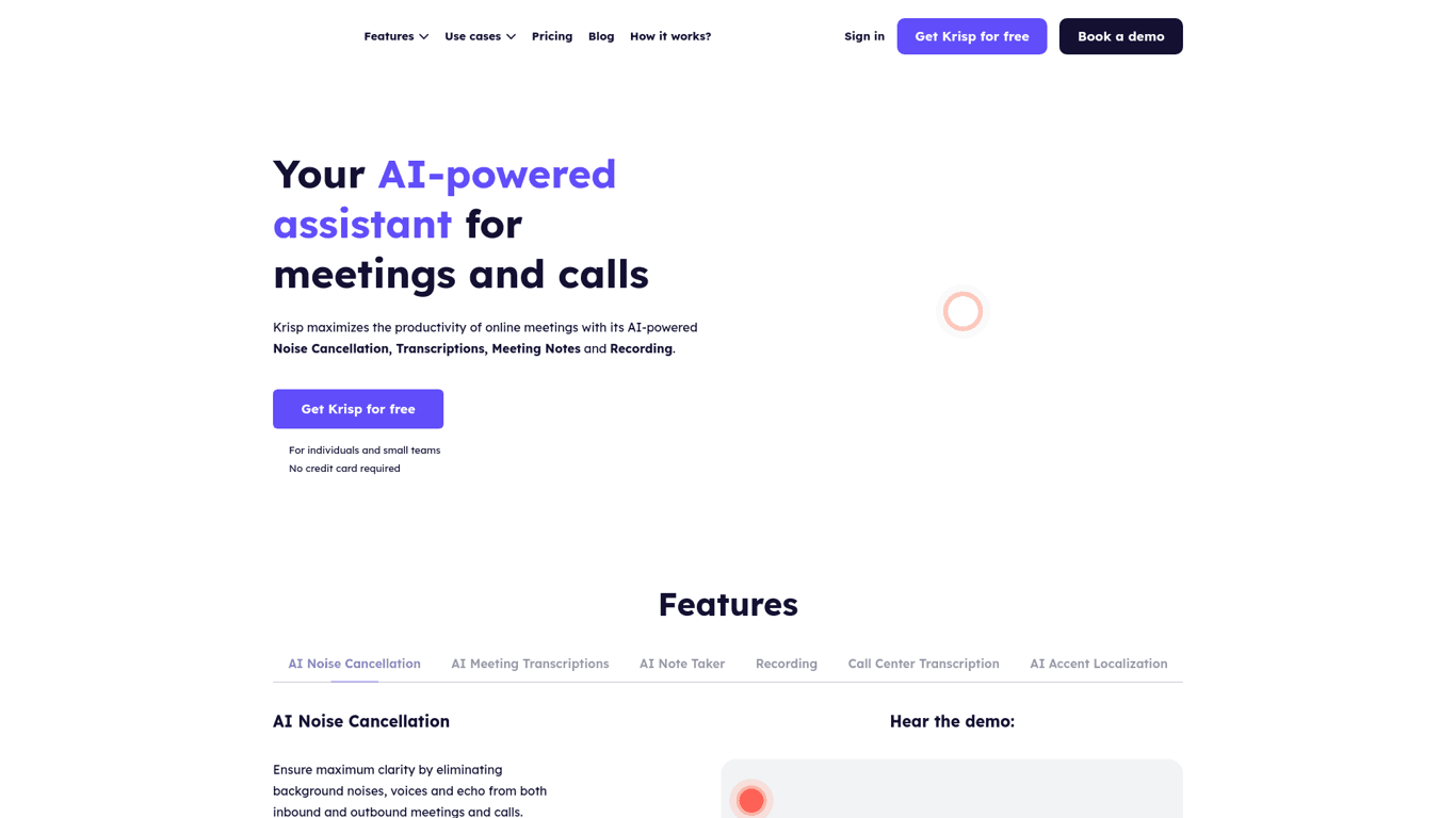 Krisp screenshot