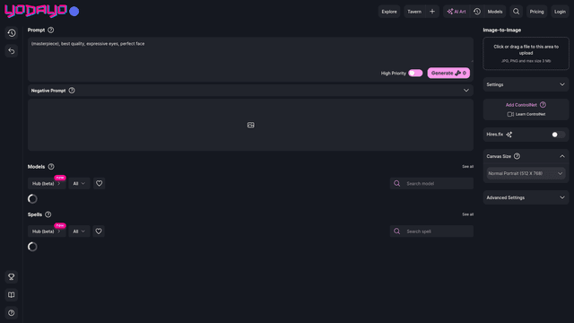 Thumbnail image for AI Art Generator - Yodayo