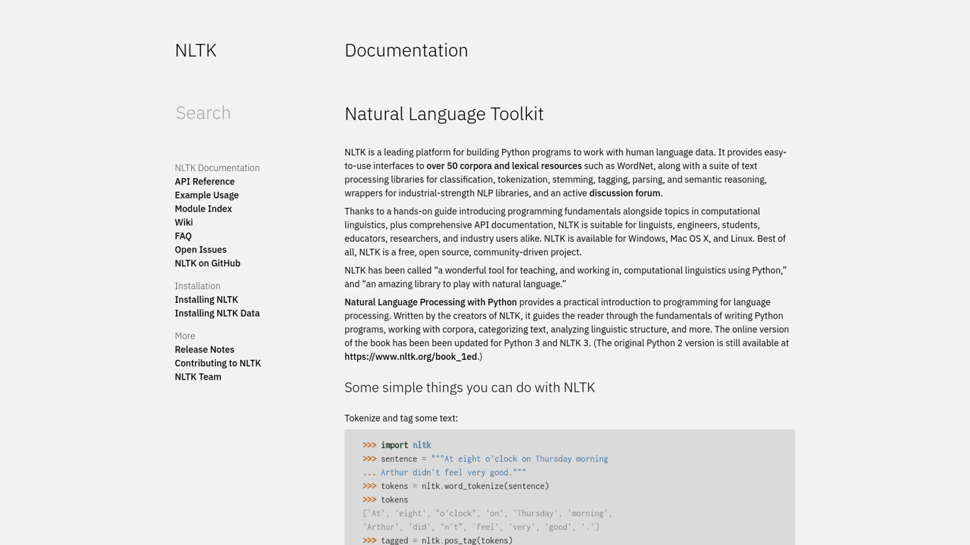 NLTK screenshot