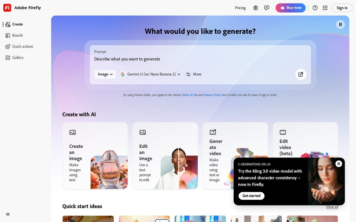 Adobe Firefly screenshot
