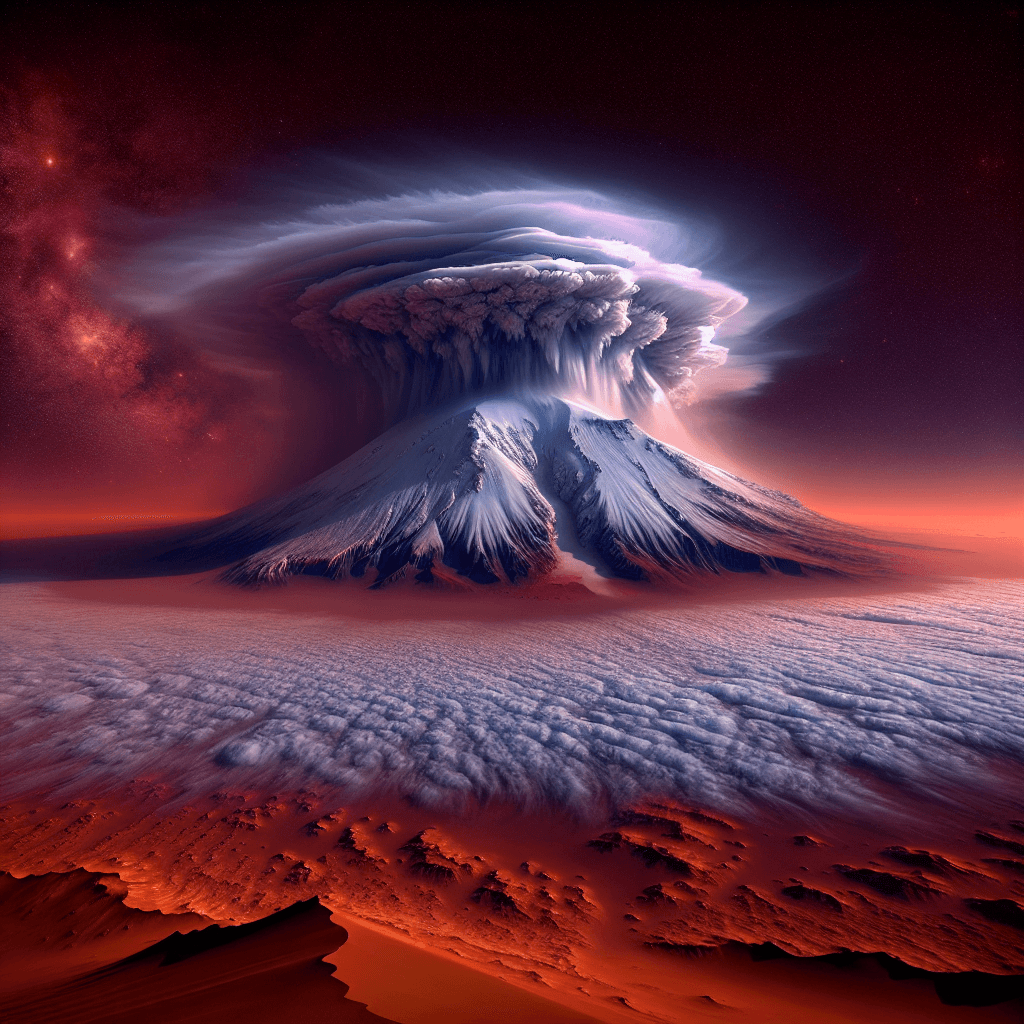 Banner for NASA's New Mars Image Reveals Volcanic Wonder in Ice-Clouds!