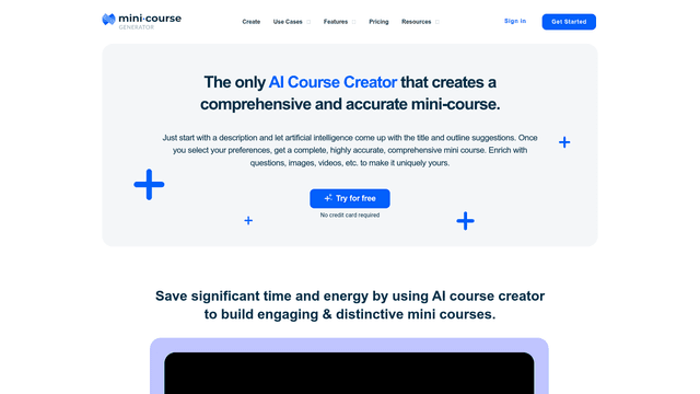 Thumbnail image for Mini Course Generator