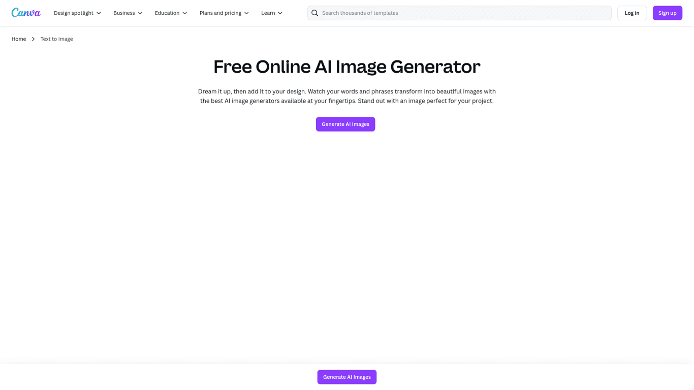 AI Image Generator | Canva screenshot