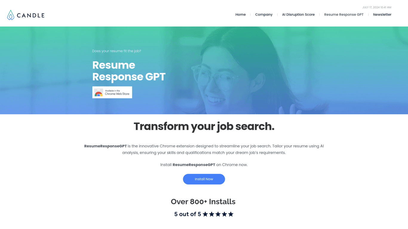 ResumeResponseGPT screenshot