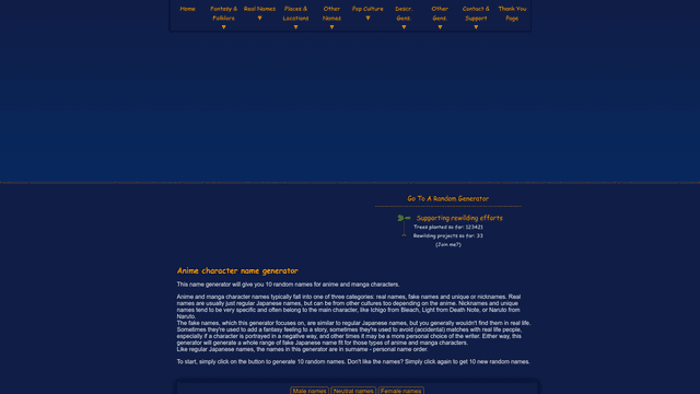 Thumbnail image for Anime Character Name Generator | Fantasy Name Generators