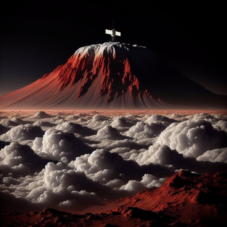 Banner for NASA's Odyssey Orbiter Unveils Breathtaking Image: Arsia Mons Rises Above Martian Clouds