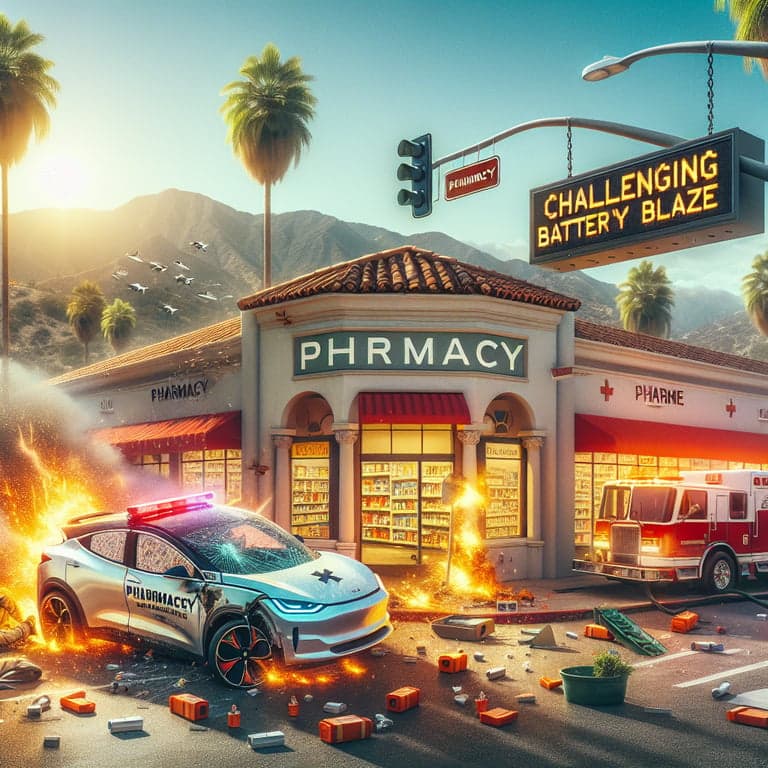 Tesla Crash Collides with South California Pharmacy: Challenging Battery Blaze Alert
