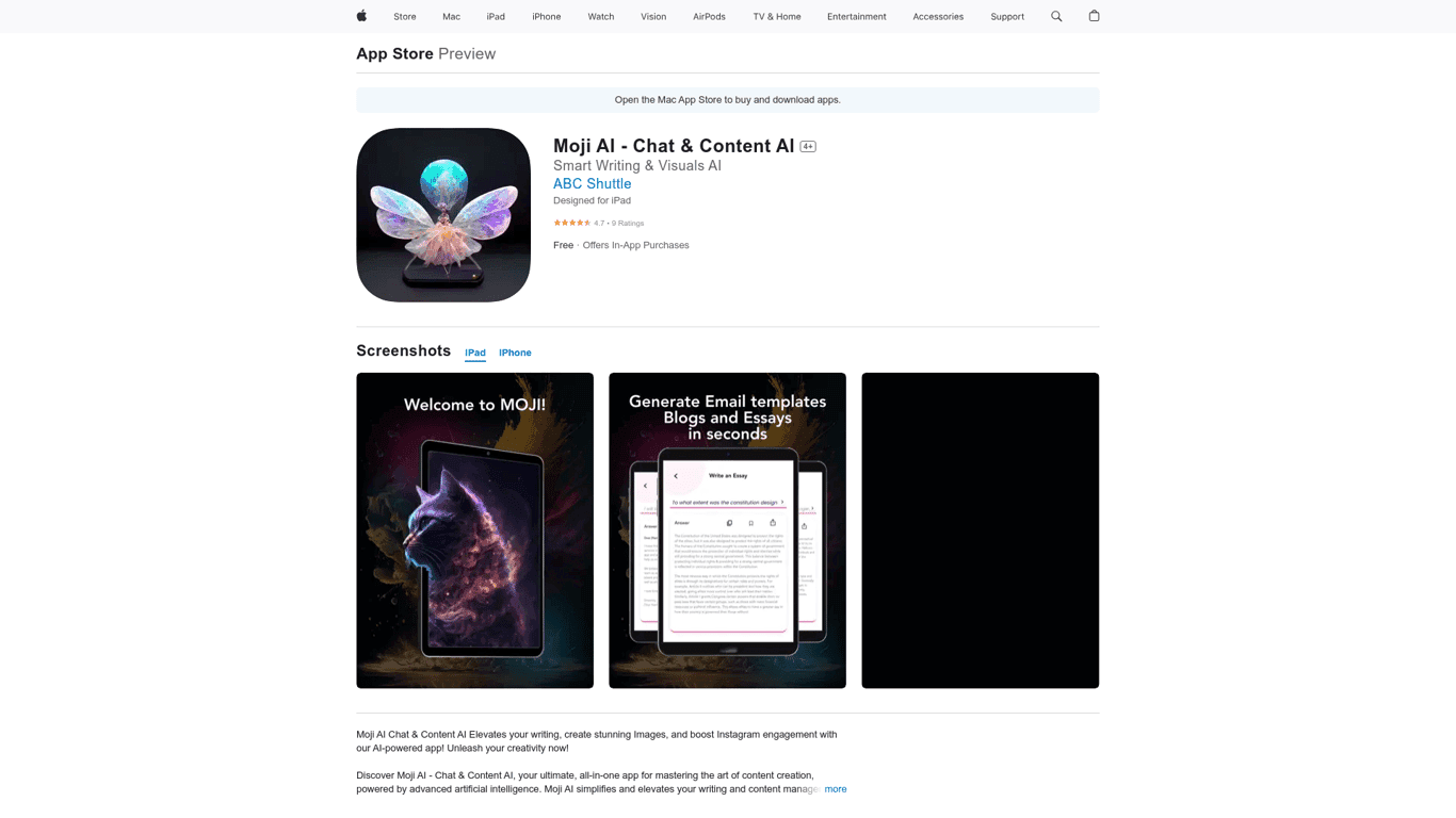 Moji screenshot