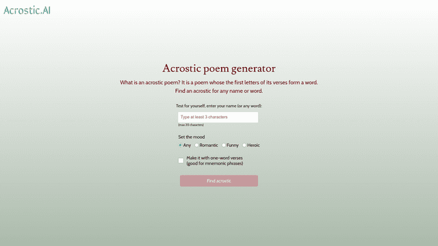 Thumbnail image for Acrostic AI
