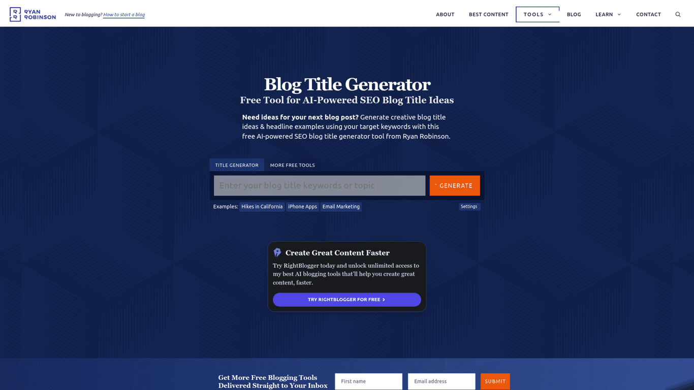 Blog Title Generator screenshot